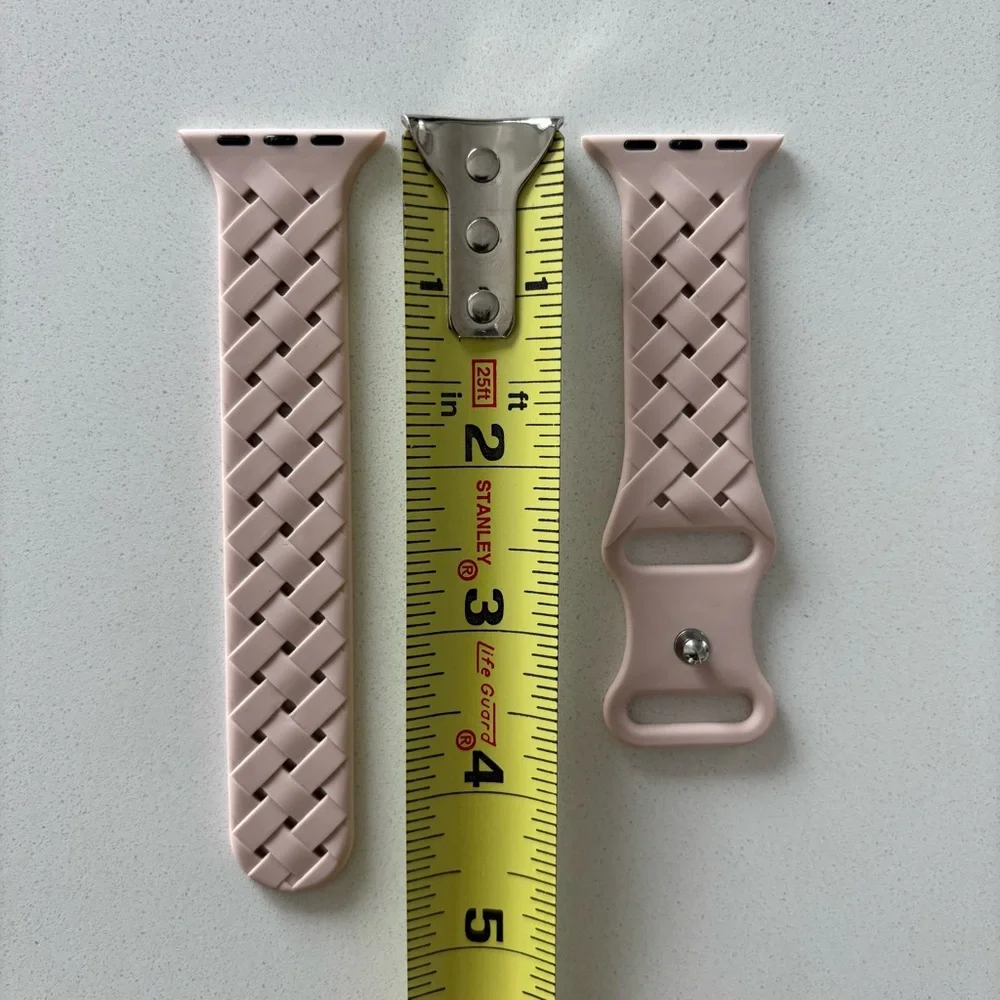 38/40/41 MM nude pink woven Apple Watch silicone band